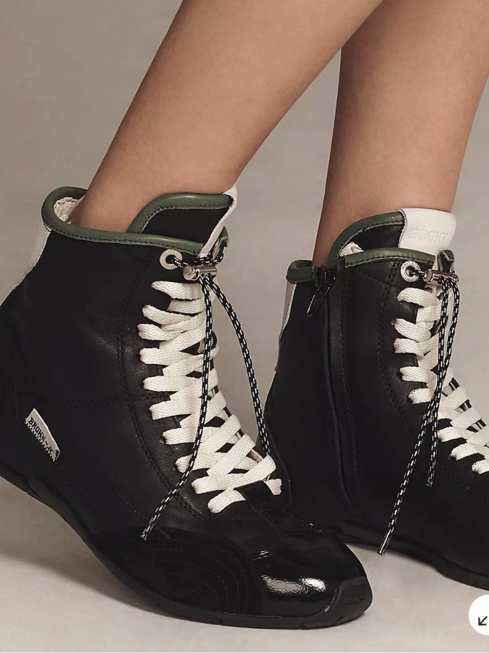 Bronx Myr-aa lace up boxing boots in black